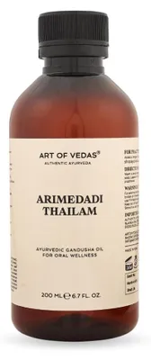 Imagen del producto de Art of Vedas Arimedadi Thailam 200 ml - Aceite ayurvédico para enjuague bucal con aceite (Gandusha)