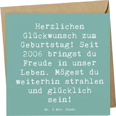 Produktbild von Mr. & Mrs. Panda Grußkarte Spruch 2006 Geburtstag - Meeresbrise - Geschenk, Happy Birthday, doppelkarte, Alter, liebevoll, Gefühle, Glückwunschkarte, Geburtsjahr, Freunde