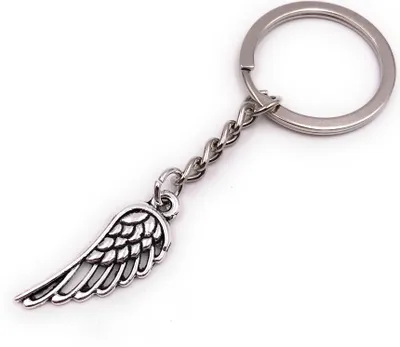 Produktbild von Onwomania Schlüsselanhänger Engelsflügel Engel himmlisches Wesen silber Anhänger Keychain