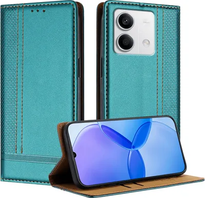 Immagine prodotto di Custodia per Xiaomi Redmi Note 13 5G in pelle Flip Custodia protettiva con funzione stand Verde