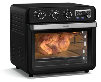 Heißluftfritteuse 34 l, 2000 W, 9 Programme, Drehspieß, schwarz