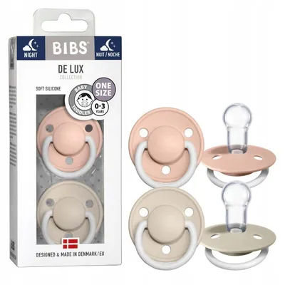 Produktbild von BIBS Blush & Vanilla Night SIL 0-36M Silikon-Schnuller, BPA-frei