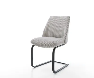 Produktbild von DELIFE Freischwinger Elso-Flex Cord Silbergrau Freischwinger flach Schwarz Taschenfederkern