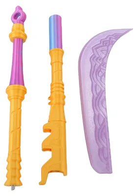 Zdjęcie produktu dla Zabawka - topór drukowany w 3D dla dzieci. Kostiumowy miecz-topór, rekwizyt do cosplayu na imprezy i święta. Kolory: fioletowy i żółty