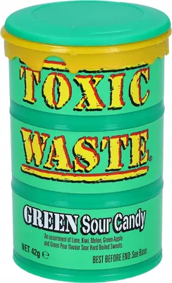 Immagine prodotto di Rifiuti tossici Caramella verde alla frutta acida in fusto 42g