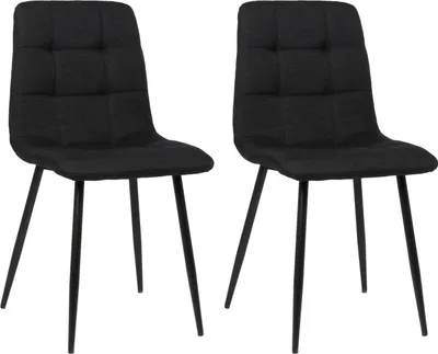 Produktbild von 2er Set Esszimmerstuhl HLO-CP26 Stoff  schwarz