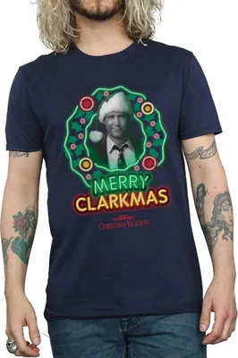 Obrázok produktu pre National Lampoon's Christmas Vacation - tričko "Merry Clarkmas" pre mužov BI1667 (XL) (námornícka modrá)