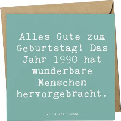 Produktbild von Mr. & Mrs. Panda Glückwunschkarte Spruch 1990 Geburtstag - Meeresbrise - Geschenk, Geburtstagsgeschenk, Alles Gute zum, Geburtstagsgruß, Grußkarte, anlasskarte, feiern