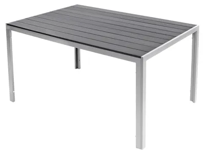 Produktbild von XL Non-Wood Gartentisch Aluminium Silber / grau 180x90cm