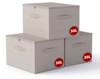 Productafbeelding van Sekey opbergbox met deksel, inklapbare stoffen box met handgrepen, opbergdoos