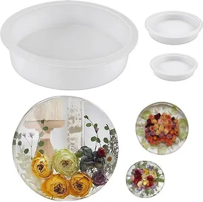 Produktbild von Unyqoos® Silikon-Gießform Set 3-teilig für Epoxidharz – 7,5×1,5 cm, 9,5×1,5 cm, 20×5 cm | flexibel, temperaturbeständig für Epoxidharz, Gips & Kerzen