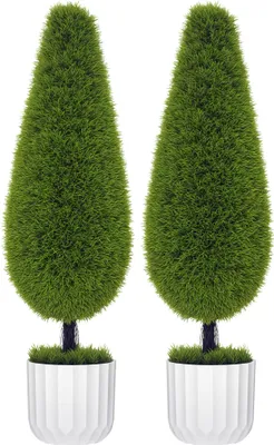Produktbild von HOMCOM Kunstpflanze Zypresse 2er-Set 90 cm Künstliche Pflanzen Kunstbaum im Topf