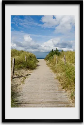 Produktbild von Bild - Bilderrahmen - 40 cm x 60 cm - MDF - Rahmen - Wandkunst - Weg zum Strand