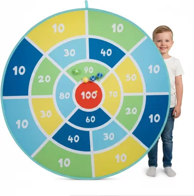 Productafbeelding van XXL klittenband-dartbord Ø 142 cm - Opvouwbaar doel + 12