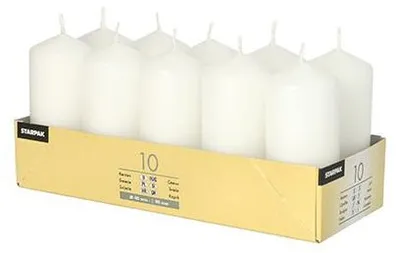 Produktbild von Papstar Stumpenkerzen Ø 40 mm 90 mm weiß, 4 x 10 Stück