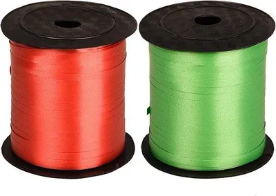 Produktbild von Famanu Krullband Rot und Grün - 2 Rollen, 500 Yards