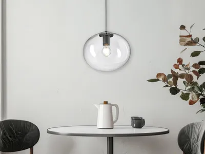 Produktbild von LED Pendelleuchte einflammig Schirm Klarglas Küchenlampe hängend Esstisch Ø30cm