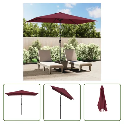 Immagine prodotto di The Living Store Ombrellone con asta in metallo 300 x 200 cm Rosso Bordeaux