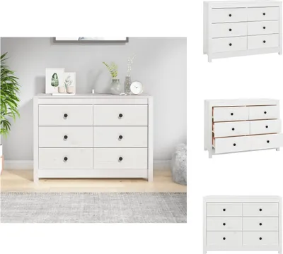 Produktbild von vidaXL Beistellschrank Weiß 100x40x72 cm Massivholz Kiefer -  Sideboards
