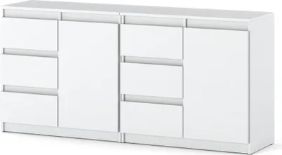 Zdjęcie produktu dla Komoda Biała 160Cm Pojemna Nowoczesna Szafka Do Sypialni Salon 6 Szuflad