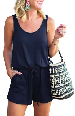 Imagen del producto de Mono CLOUSPO para mujer, elegante, de verano, de manga corta, sin mangas, ideal para la playa