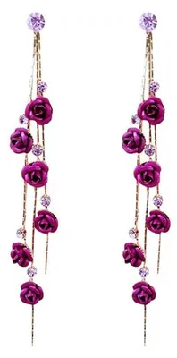 Produktbild von XFSRG Ohrringe Blumen Hängend Rosen Quaste Ohrhänger Hängende Blumenohrringe Flo