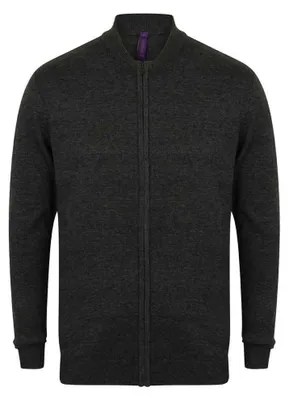 Produktbild von Henbury - Strickjacke Durchgehender Reißverschluss für Herren/Damen Uni LT4983 (M) (Grau meliert)