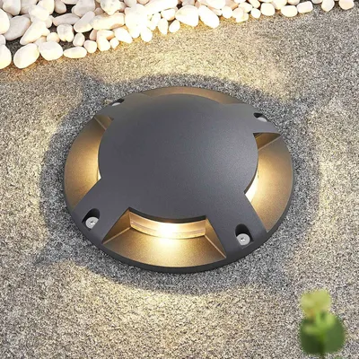 Produktbild von Lindby LED-Bodenstrahler Cormac, 4-flammig, Ø 21 cm, IP67