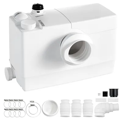 Immagine prodotto di VEVOR Pompa Maceratrice per WC Sollevamento Acque Reflue 800 W 4 Ingressi, Portata 200 L/min Box Doccia Lavandino da Cucina, Pompa Sanitaria Bagno, Maceratore Lavanderia Lavabo Prevalenza 10 m