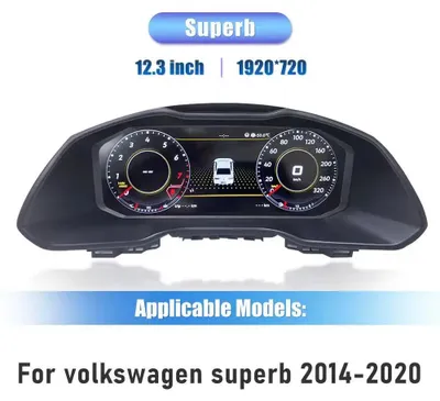 Zdjęcie produktu dla Panel sterowania - Cyfrowy panel przyrządów - Tablica wskaźników - Wyświetlacz LCD - Wyświetlacz HD IPS - 12,3 cala