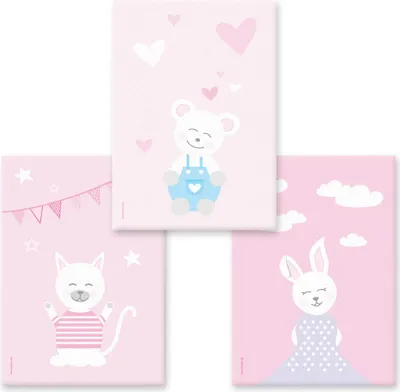 Produktbild von PRICARO Leinwand "Tier-Harmonie", 20 x 30 cm, 3er Set
