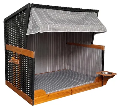 Produktbild von Webavita Hundestrandkorb Rex max grau rot schwarz Webavita Hundestrandkorb Rex Max Grau
