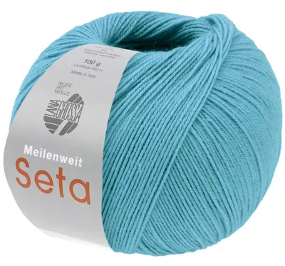 Produktbild von Lana Grossa MEILENWEIT 100 g SETA 4-fach Sockenwolle mit Seide, hochwertiges Garn Farbe 055 - Himmelblau