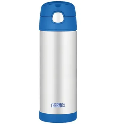 Immagine prodotto di FUNtainer Termos per bambini con cannuccia - blu 470 ml