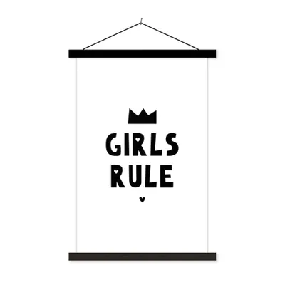 Produktbild von MuchoWow® Textilposter Zitate - Kinder - Mädchen - Mädchen regieren - Sprichwörter 120x180 cm mit schwarzem Rahmen - Fotos