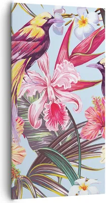 Produktbild von Bild auf Leinwand - Leinwandbild - Blume Vogel Sommer - 65x120cm - Wand Bild - Wanddeko - Leinwanddruck - Bilder - Kunstdruck - Wanddekoration - Leinwand bilder - Wandkunst - PA65x120-3485