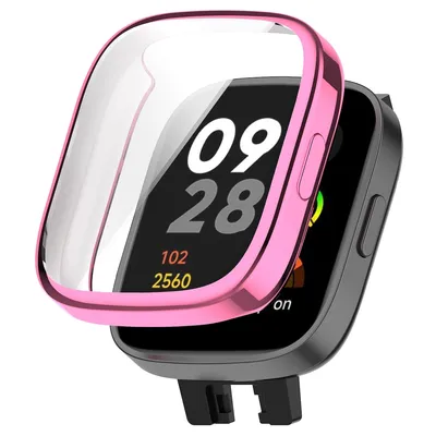 Image de Boîtier de montre en TPU avec galvanoplastie intégrale, rose, pour Xiaomi Redmi Watch 3