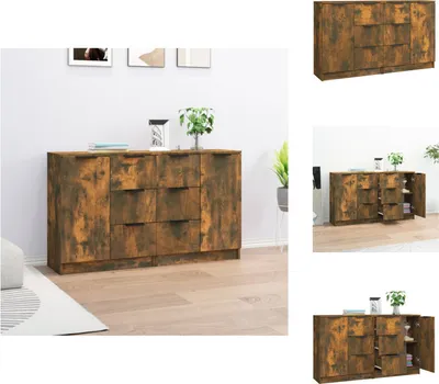 Produktbild von vidaXL Sideboards 2 Stk. Räuchereiche 60x30x70 cm Holzwerkstoff -  Sideboards