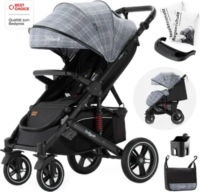 Image de Poussette Daliya® RAPIDY (grise avec motifs noirs)