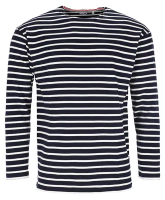 Produktbild von modAS Herren Shirt Bretonisches Streifenshirt - Ringelshirt Streifenshirt Langarmshirt mit Streifen aus Baumwolle in Blau/Weiß Größe 56