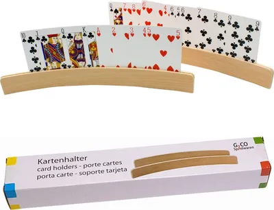 Zdjęcie produktu dla Drewniany stojak na karty do gry GICO o długości 33 cm - zestaw 2 sztuk - 7956
