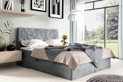 Produktbild von Boxspringbett Schlafzimmerbett 140x220cm LAZARO Nr.1 Grau inkl. Bettkasten