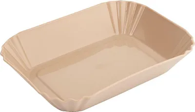 Produktbild von Contacto Currywurstschale WE*TURN® - Mehrweg Polypropylen naturbraun, 19 x 13,5 x 3,5 cm, 0,55 l, mikrowellen- und spülmaschinengeeignet