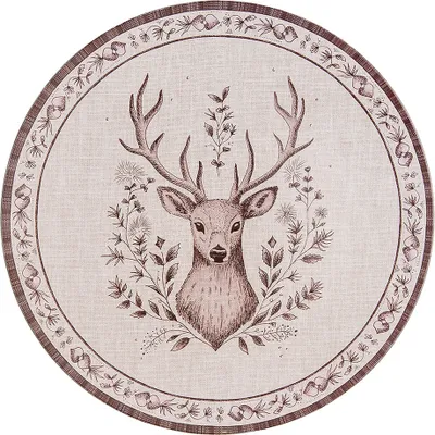 Immagine prodotto di Piattino Clayre & Eef Ø 33 cm Beige Marrone Plastica Cervo