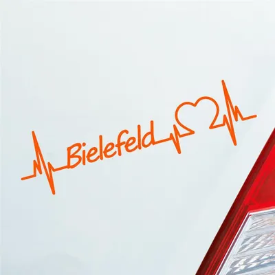 Produktbild von Auto Aufkleber Bielefeld Herz Herzschlag 19x5 cm Orange Sticker Heckscheibenaufkleber
