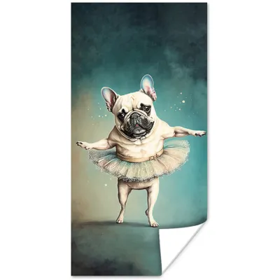 Produktbild von MuchoWow® Poster Hund - Tutu - Ballett - Abstrakt - Porträt 40x80 cm - Dekoration