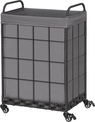 Produktbild von Graue Wäschewagen 100L mit Rollen und abnehmbarer Tasche