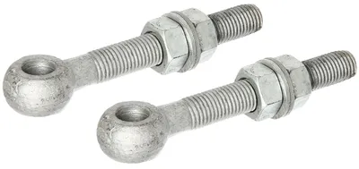 Zdjęcie produktu dla Alberts 410995 Śruba oczna z akcesoriami, przeznaczona do zawiasów bram, ocynkowana ogniowo, gwint M20, długość 150 mm, zestaw 2 sztuki