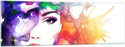 Produktbild von Bilder auf glas - Frau Abstraktion - 160x50cm - Glasbilder - Wandbilder - Kunstdruck - zum Aufhängen bereit - Wanddekoration aus Glas - Glas Bilder - Wandbild auf Glas - Einteilig - GAB160x50-3689