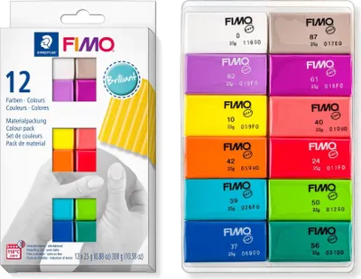 Zdjęcie produktu dla Staedtler FIMO 8023 C, Glinka do modelowania, Różne kolory, Dorosły, 12 szt., 110 °C, 30 min